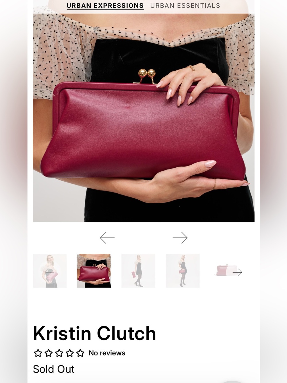 NWT Urban Expressions Black Kiss-Lock Clutch Bag. Sold out on line! - Picture 8 of 8